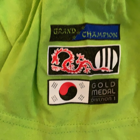 Neon Adidas Green Kids Graphic Tee shirt size L - Picture 5 of 5